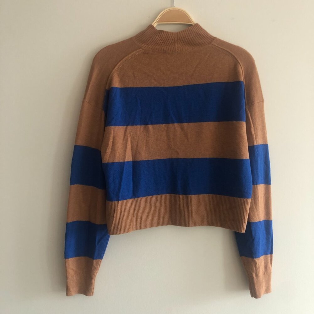 EVERLANE STRIPED WOOL TURTLENECK SWEATER SZ SMALL S - Picture 3 of 5